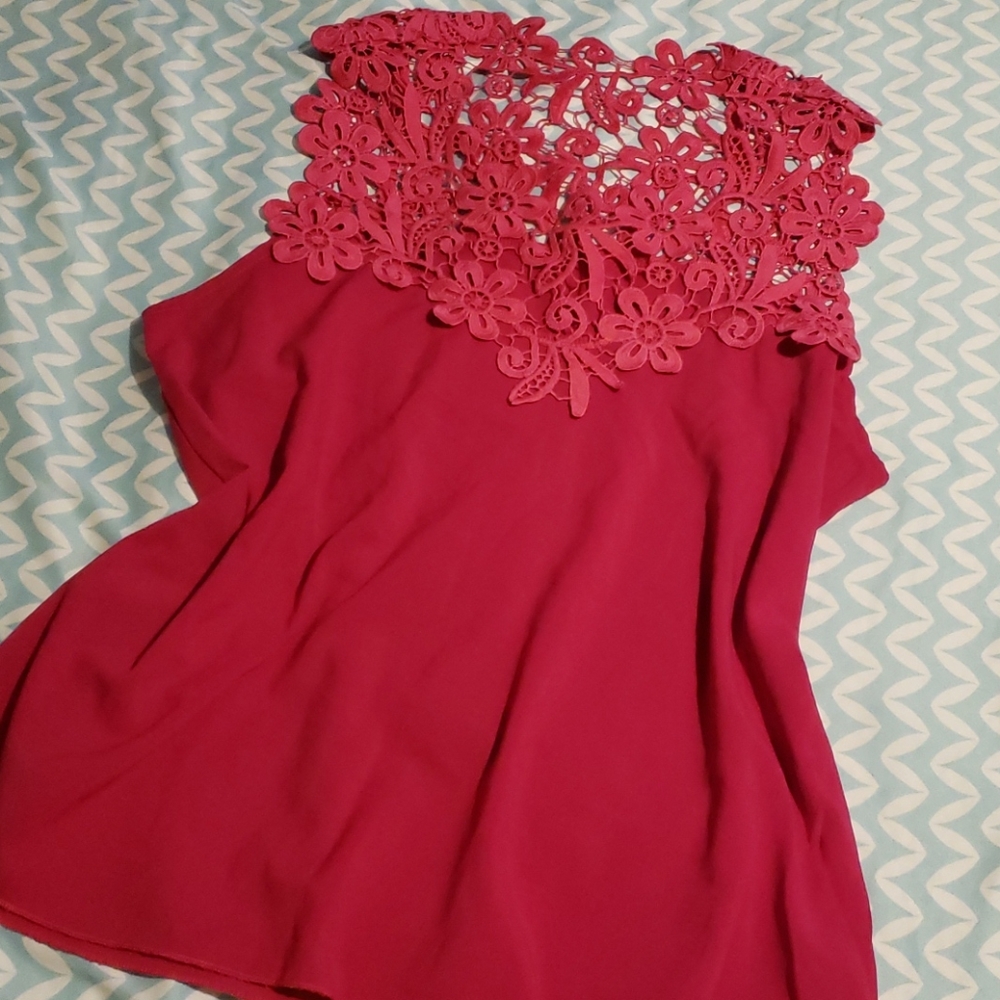 Sweetheart Neck Lace Blouse